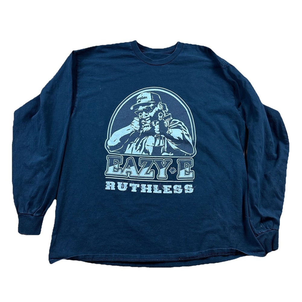 Eazy-E Ruthless Records Long Sleeve Graphic T-Shirt Black Mens Size XL